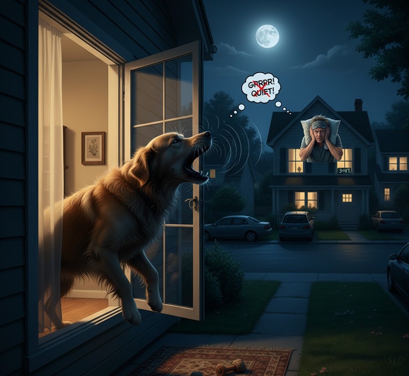 cane abbaia disturba vicino